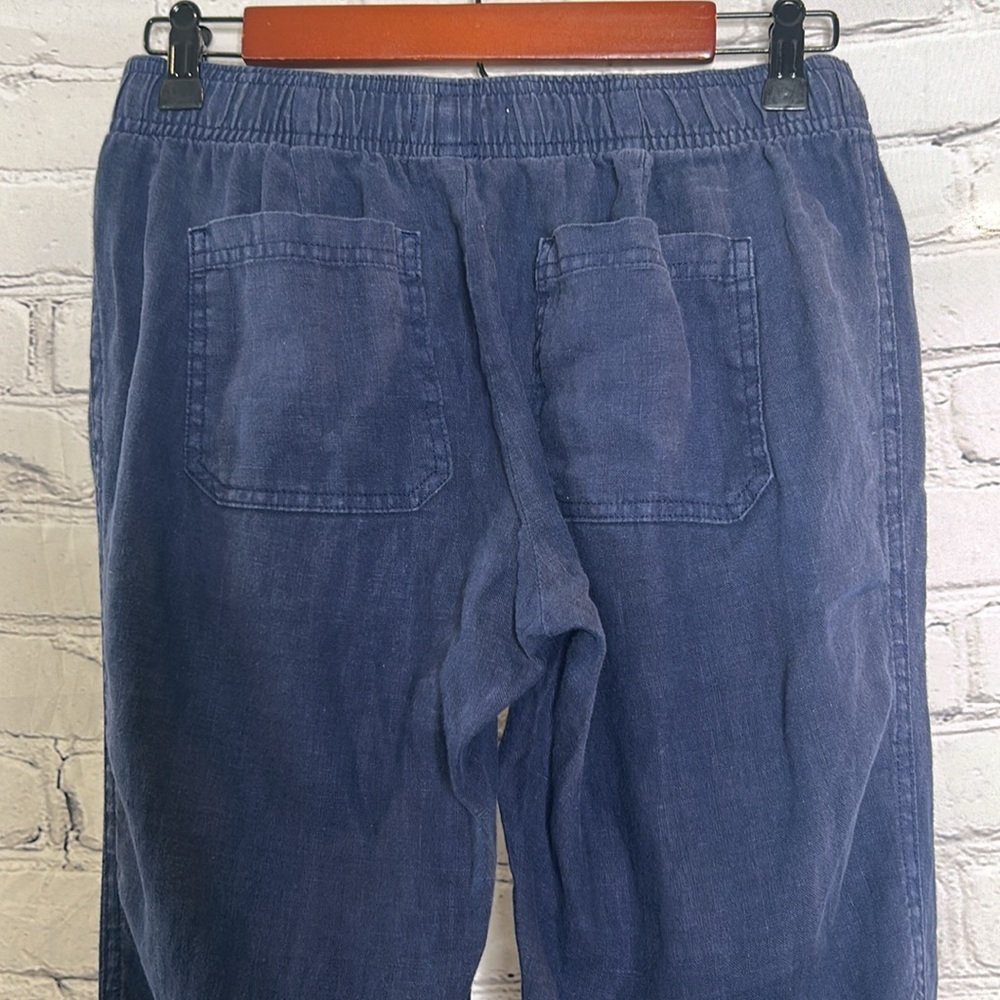Lilly Pulitzer Navy Blue Elastic Waistband Linen Pants Size X-Small - Picture 8 of 10